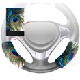 thumbnail image 1 of GCKG Peacock Steering Wheel Cover,Peacock Steering Wheel Cover Anti-slip Wheel Sleeve Protector Hook and Loop Covers Size 10x16cm Set of 2, 1 of 2