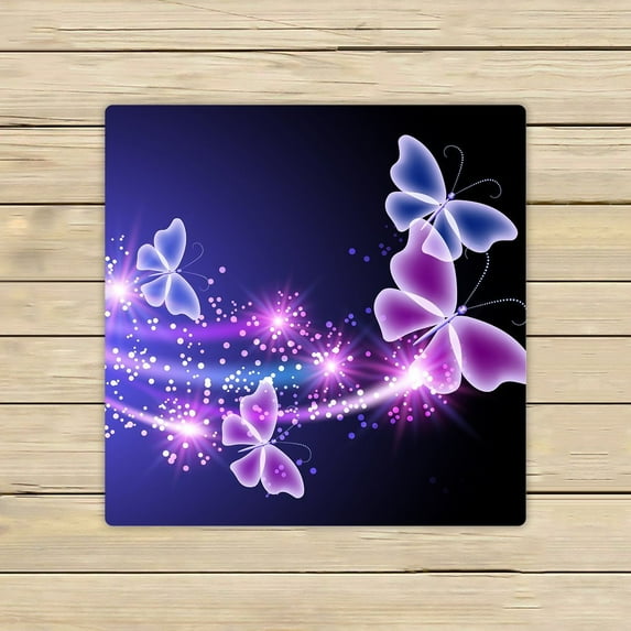 GCKG Pink Purple Butterfly Shining Light Beach Towel Shower Towel Wrap For Home and Travel Use Size 13x13 inches
