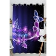 thumbnail image 1 of GCKG Pink Purple Butterfly Shining Light Under Blue Sky Window Curtain Kitchen Curtain Window Drapes Panel for Living Room Bedroom Size 52(W) x 84(H) inches (One Piece), 1 of 4