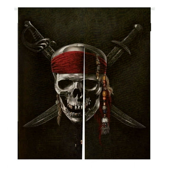 GCKG Pirate Doorway Curtain Japanese Noren Curtains Door Curtain Entrance Curtain Size 105x120 CM