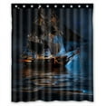 thumbnail image 1 of GCKG Pirate Ship Fog Ocean Bathroom Shower Curtain, Shower Rings Included 100% Polyester Waterproof Shower Curtain 60x72 inches, 1 of 4