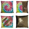 thumbnail image 1 of GCKG Popular Rainbow Tie Dye Reversible Mermaid Sequin Pillow Case Home Decor Cushion Cover 20x20 inches, 1 of 3
