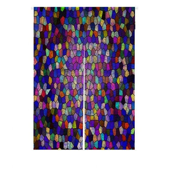 GCKG Purple And Colorful Small Patterns Doorway Curtain Japanese Noren Curtains Door Curtain Entrance Curtain Size 85x120cm
