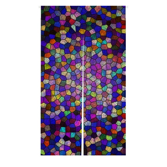 GCKG Purple And Colorful Small Patterns Doorway Curtain Japanese Noren Curtains Door Curtain Entrance Curtain Size 85x150cm