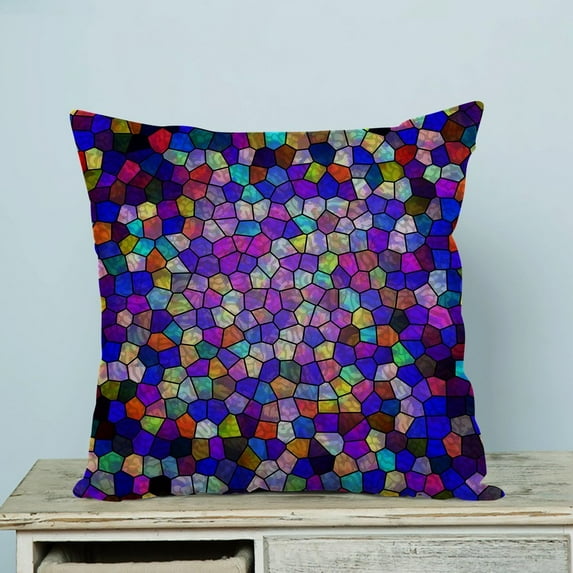 GCKG Purple And Colorful Small Patterns Pillow Case Pillow Cover Pillow Protector Two Sides 20 x 20 Inches