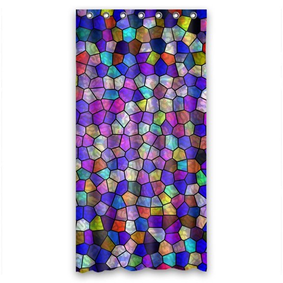 GCKG Purple And Colorful Small Patterns Waterproof Polyester Shower Curtain Bathroom Deco 36x72 inches