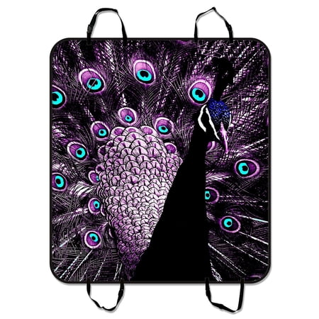 GCKG Purple Peacock Feature Pet Car Seat Cover Dog Car Seat Mat Hammock Cargo Mat Trunk Mat For Cars Trucks and SUV 54x60 inches