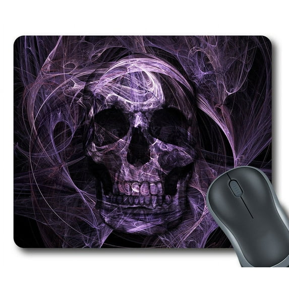 GCKG Purple Skull Mouse Pad Personalized Unique Rectangle Gaming Mousepad 9.84"(L) x 7.87"(W)