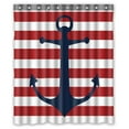 thumbnail image 1 of GCKG Red Anchor Bathroom Shower Curtain, Shower Rings Included 100% Polyester Waterproof Shower Curtain 60x72 inches, 1 of 4