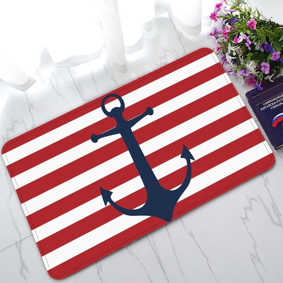 GCKG Red Anchor Non-Slip Doormat Indoor/Outdoor/Bathroom Doormat 30 x 18 Inches