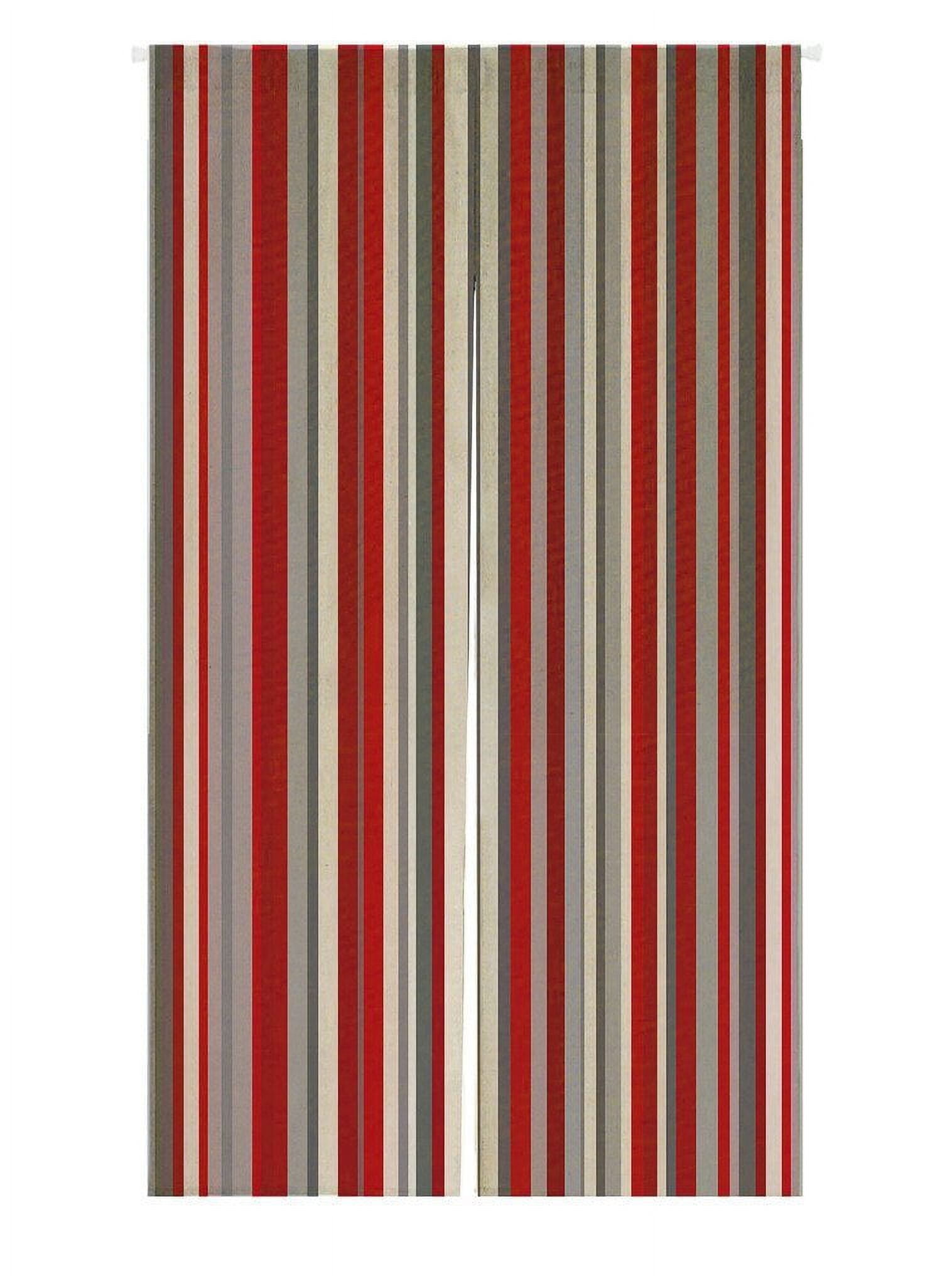 GCKG Red gray vertical stripes Doorway Curtain Japanese Noren Curtains