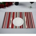 thumbnail image 1 of GCKG Red gray vertical stripes Placemat 12x18 inches Set of 2, 1 of 1