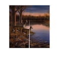 thumbnail image 1 of GCKG River Edge Deers Japanese Noren Curtain,River Edge Deers Doorway Curtain Door Curtain Entrance Curtain Cotton Linen Curtain Size 85x90cm, 1 of 4