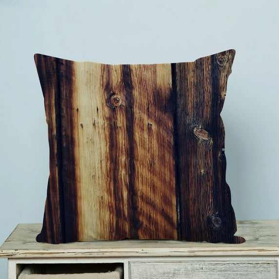 GCKG Rustic Old Barn Wood Art Pillow Case Pillow Cover Pillow Protector Two Sides 20 x 20 Inches