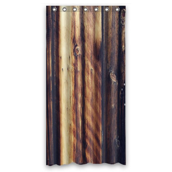 GCKG Rustic Old Barn Wood Art Waterproof Polyester Shower Curtain and Hooks Size 36x72 inches