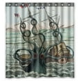 thumbnail image 1 of GCKG Sea Monster Octopus Bathroom Shower Curtain, Shower Rings Included 100% Polyester Waterproof Shower Curtain 66x72 inches, 1 of 4
