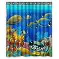 thumbnail image 1 of GCKG Sea Seabed Fish Corals Underwater Ocean Tropical Fish Waterproof Polyester Shower Curtain and Hooks Size 60x72 inches, 1 of 4