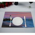 thumbnail image 1 of GCKG Seascape Nature Placemat, Santa Cruz Lighthouse Sunset on Beach Ocean Placemat 12x18 Inch,Set of 2, 1 of 1