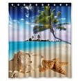 thumbnail image 1 of GCKG Starfish sea Star Summer Beach Tropical Sea Life Palm Tree Waterproof Polyester Shower Curtain and Hooks Size 60x72 inches, 1 of 4