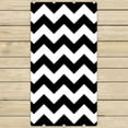thumbnail image 1 of GCKG Stripe Towels,Black White Chevron Zigzag Stripe Pattern Beach Bath Towels Bathroom Body Shower Towel Bath Wrap For Home,Outdoor and Travel Use Size 30x56 inches, 1 of 4