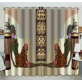 thumbnail image 1 of GCKG Super Specials African Woman Window Curtain Kitchen Curtain Size 52(W) x 84 inches (Two Piece), 1 of 4