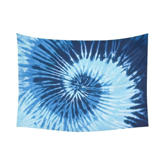 GCKG Swirl Paisley Blue Tie Dye Tapestry Wall Hanging Abstract Trippy Wall Decor Art for Living Room Bedroom Dorm Cotton Linen Decoration 80 x 60 Inches
