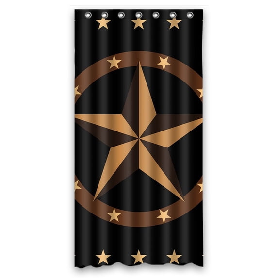 GCKG Texas Star Bathroom Shower Curtain, Shower Rings Included 100% Polyester Waterproof Shower Curtain 36x72 inches