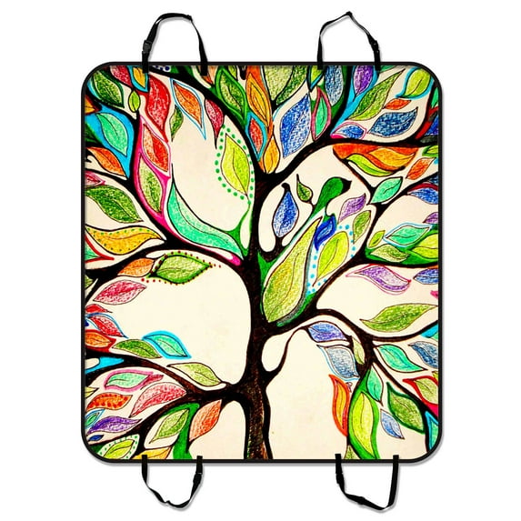 GCKG Tree of Life Pet Car Seat Cover,Tree of Life Gorgeous Like Leather Pet Car Seat Cover Dog Car Seat Mat Hammock Cargo Mat Trunk Mat For Cars Trucks and SUV 54x60 inches