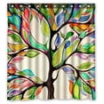 thumbnail image 1 of GCKG Tree of Life Gorgeous Leather Bathroom Shower Curtain, Shower Rings Included 100% Polyester Waterproof Shower Curtain 66x72 inches, 1 of 4