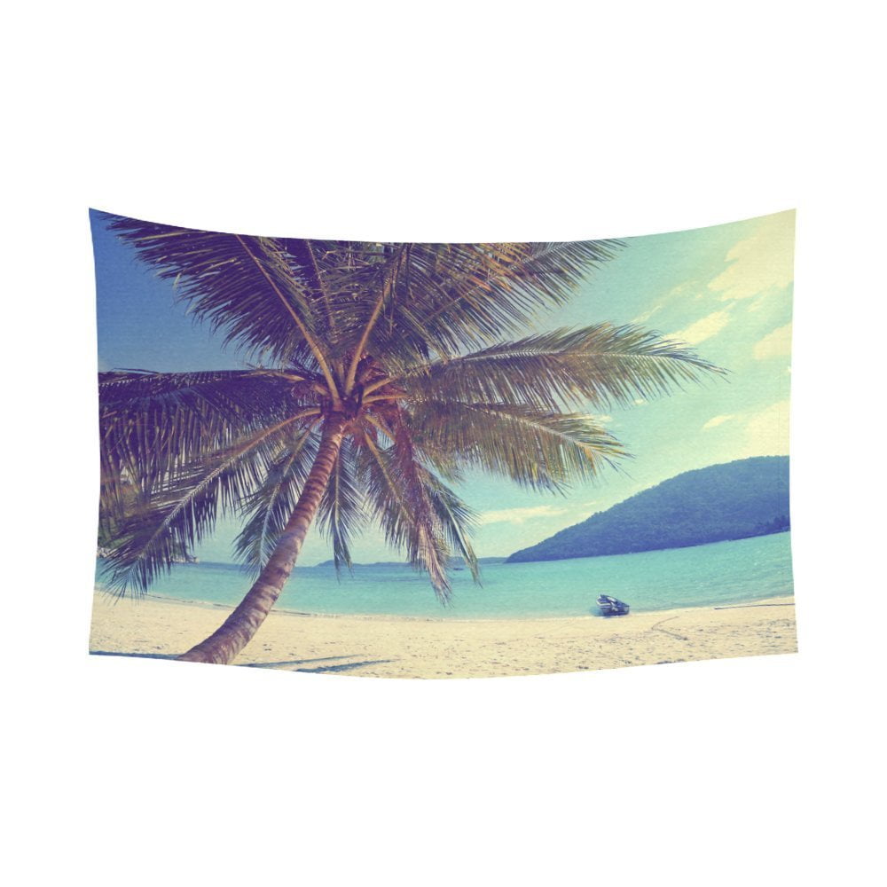 Curated visual reference: Tropical Palm Tree Decorative Accents For Walls Reference: Gckg Tropical Coconut Palm Tree Ocean Sea Beach Hawaii Scenic
