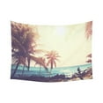 thumbnail image 1 of GCKG Tropical Palm Coconut Tree Nature Sea Ocean Hawaii Beach Scenic Tapestry Wall Hanging Summer Paradise Wall Decor Art for Living Room Bedroom Dorm Cotton Linen Decoration 80 x 60 Inches, 1 of 2