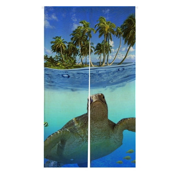 GCKG Underwater Sea Turtle Japanese Noren Doorway Curtain Doorway Curtain Door Curtain Entrance Curtain Size 85x150cm