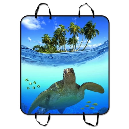 GCKG Underwater Sea Turtle Pet Car Seat Cover Dog Car Seat Mat Hammock Cargo Mat Trunk Mat For Cars Trucks and SUV 54x60 inches