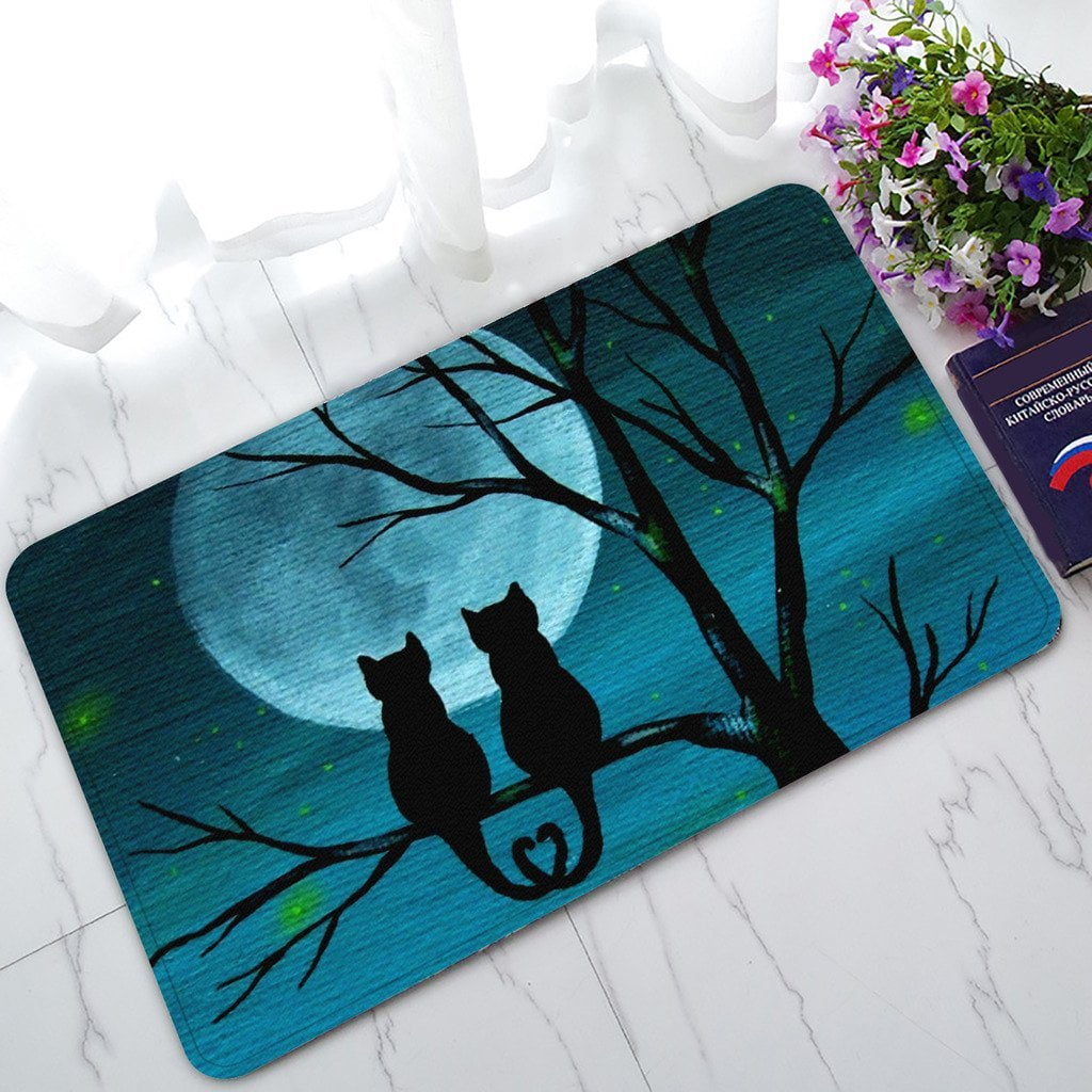 GCKG Unique Cute Cat Design Non-Slip Doormat Indoor/Outdoor/Bathroom ...