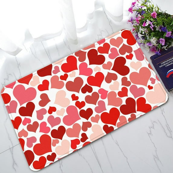 GCKG Valentine's Day Non-Slip Doormat Indoor/Outdoor/Bathroom Doormat 30 x 18 Inches