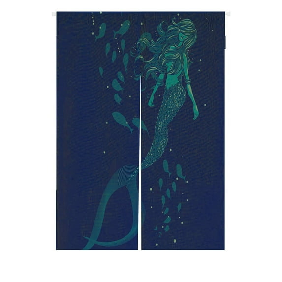 GCKG Vintage Mermaid Doorway Curtain Japanese Noren Curtains Door Curtain Entrance Curtain Size 85x120cm
