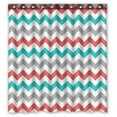 thumbnail image 1 of GCKG White Chevron Zig Zag Pattern Bathroom Shower Curtain, Shower Rings Included 100% Polyester Waterproof Shower Curtain 66x72 Inches, 1 of 4