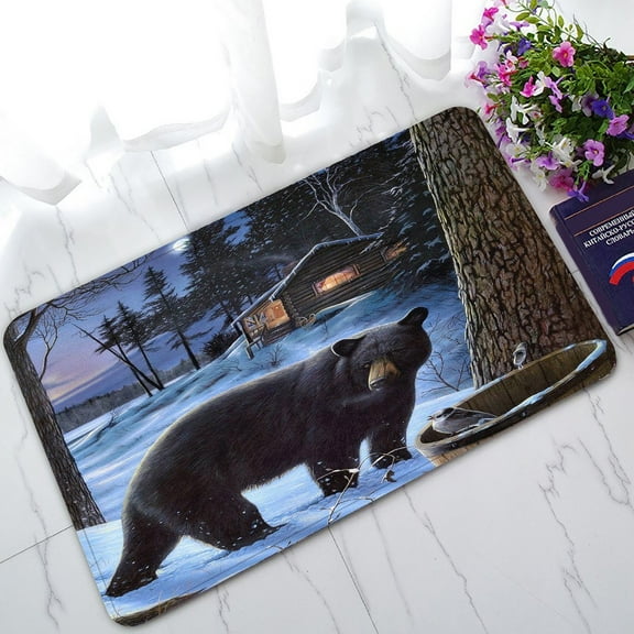 GCKG Winter Bear Non-Slip Doormat Indoor/Outdoor/Bathroom Doormat 30 x 18 Inches