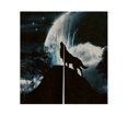 thumbnail image 1 of GCKG Wolf Howl Doorway Curtain Japanese Noren Curtains Door Curtain Entrance Curtain Size 85x90 CM, 1 of 4