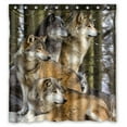 thumbnail image 1 of GCKG Wolfs Wild Animal Waterproof Polyester Shower Curtain Bathroom Deco 66x72 inches, 1 of 4