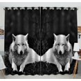 thumbnail image 1 of GCKG Wolves White Wolf Animals Window Curtain Kitchen Curtain Size 52(W) x 84 inches (Two Piece), 1 of 4