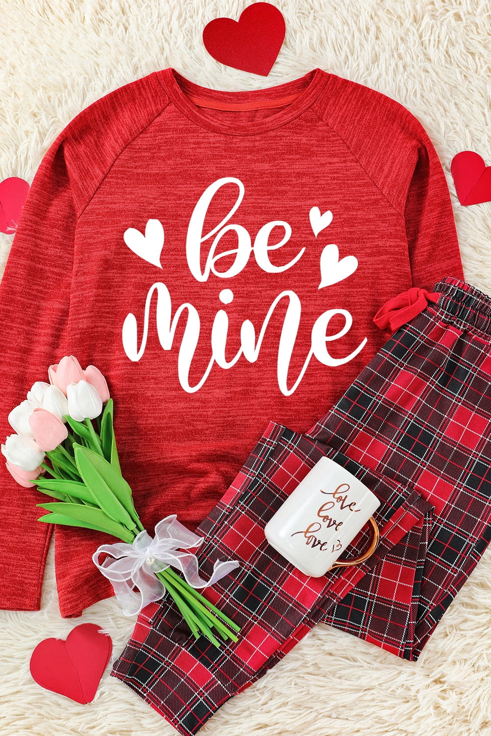 SWOMOG Couples Pajama Sets – Soft Plaid Sleepwear With Pockets