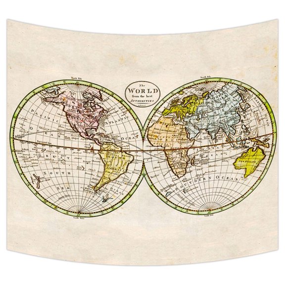 GCKG World Map Wall Art Tapestries Home Decor Wall Hanging Tapestry Size 40"x60"