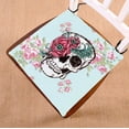 thumbnail image 1 of GCKG skull Flower Bones Chair Pad Seat Cushion Chair Cushion Floor Cushion with Breathable Memory Inner Cushion and Ties Two Sides Printing 16x16 inches, 1 of 3