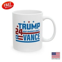 GCO Donald Trump Vance 2024 Coffee Mug MAGA 11oz White Ceramic Cup