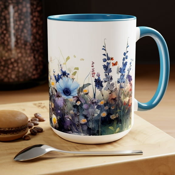 GCO Large Floral Coffee Mug 15oz Ceramic Tea Cup Gift For Mom