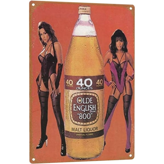 GCOCL Old English Malt Liquor Beer Vintage Tin Sign Logo 12x8 inches Advertising Eye-Catching Wall Decoration