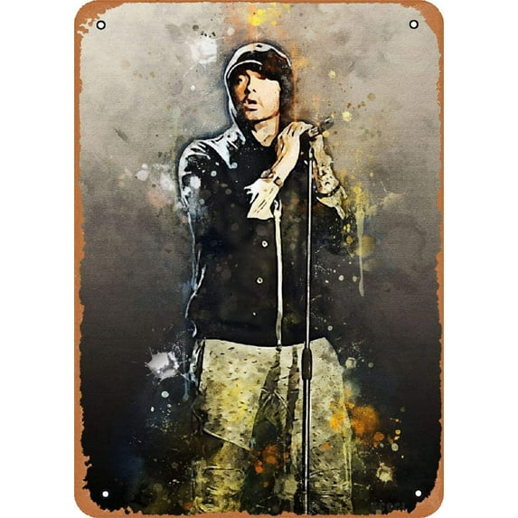 GCOCL Watercolors A Rapper Plaque Poster Metal Tin Sign 8" x 12" Vintage Retro Wall Decor