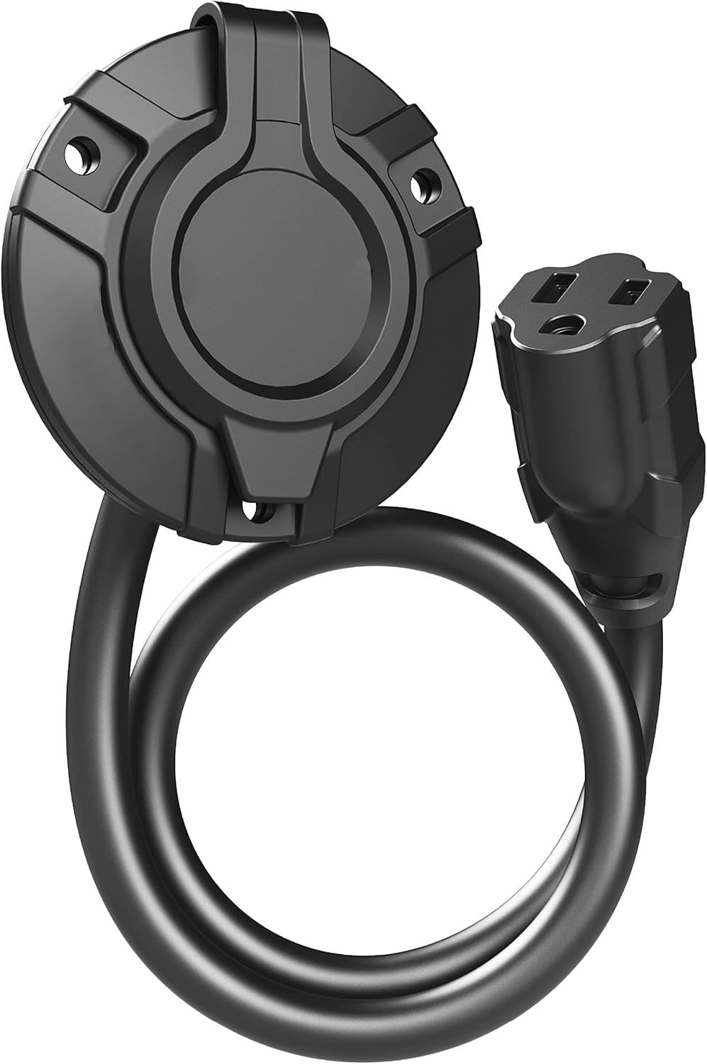 Stio 15 Amp AC Power Inlet Plug With 16" Cord & Lid - 125V Outdoor RV Electrical Outlet Box