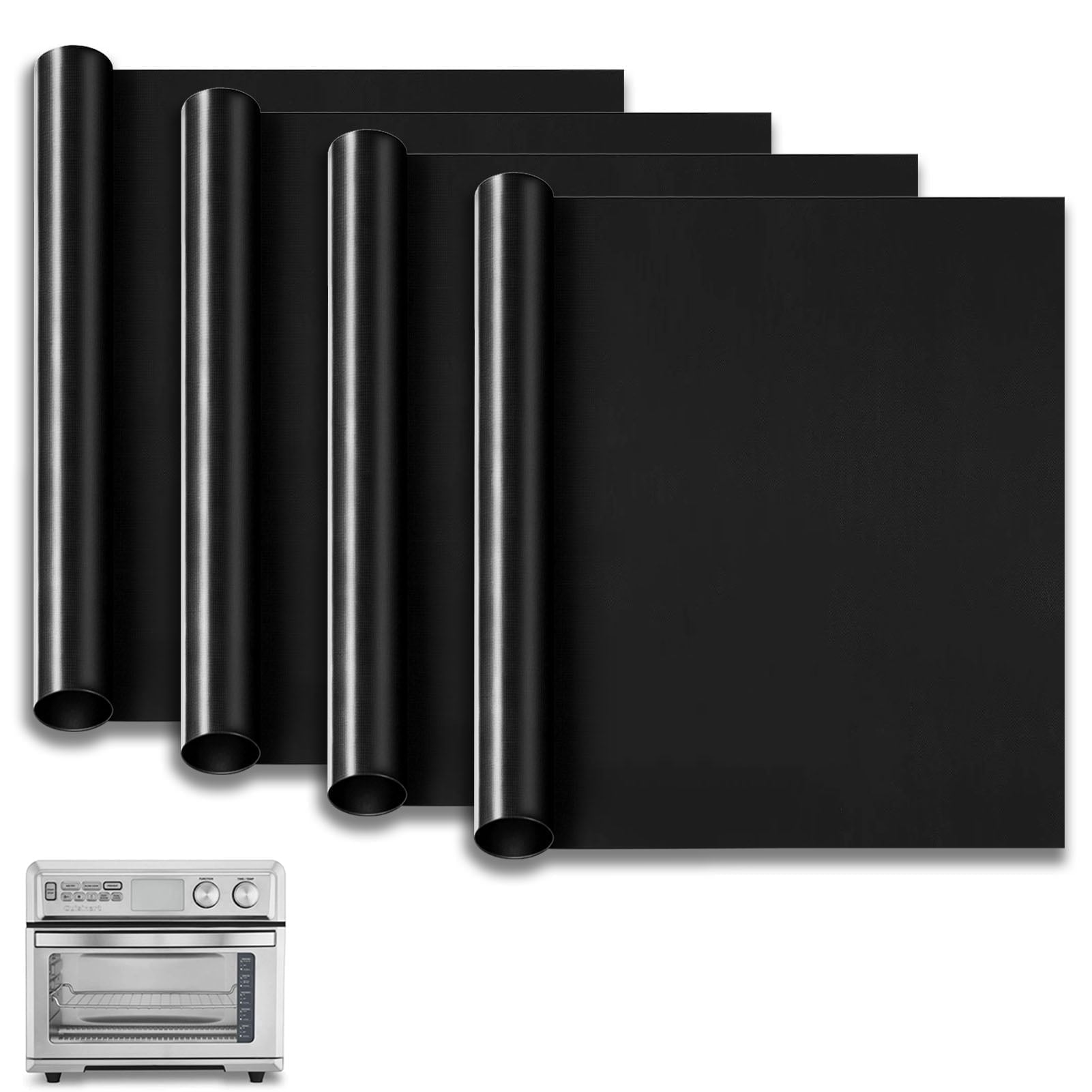 GCQ Oven Liners for Bottom of Oven, 11.4"x14.2" Reusable Non-Stick Toaster Liners Toaster Mat for for Cuisinart TOA-95 Air Fryer Toaster Oven, 4 Pack